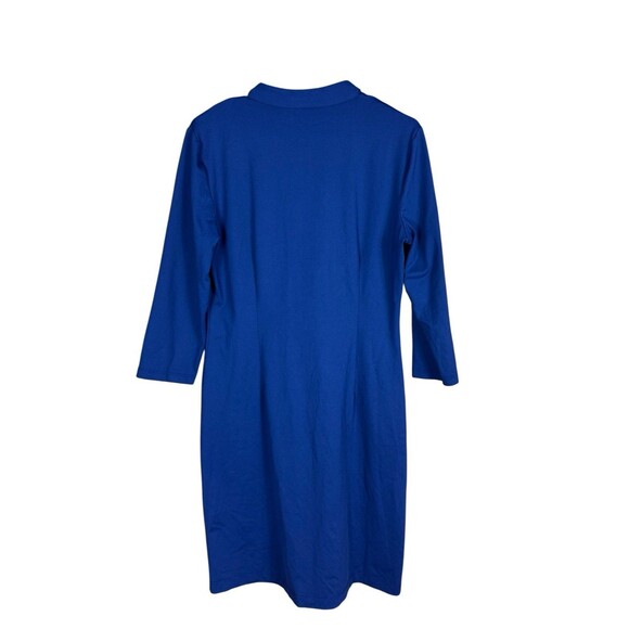 J McLaughlin Dress Women Size Medium Dark Blue Catalina Cloth Stretch - Picture 2 of 7